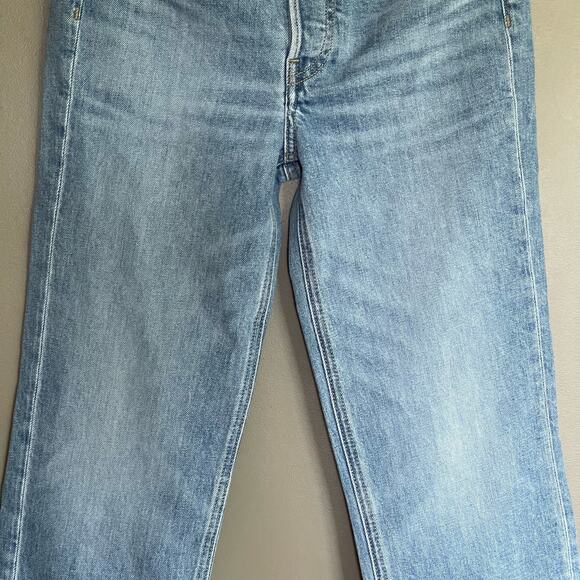 NWOT FRANK & EILEEN MONAGHAN Mom Jean Size 24 Blue Denim High Waist Straight Leg - Picture 10 of 16